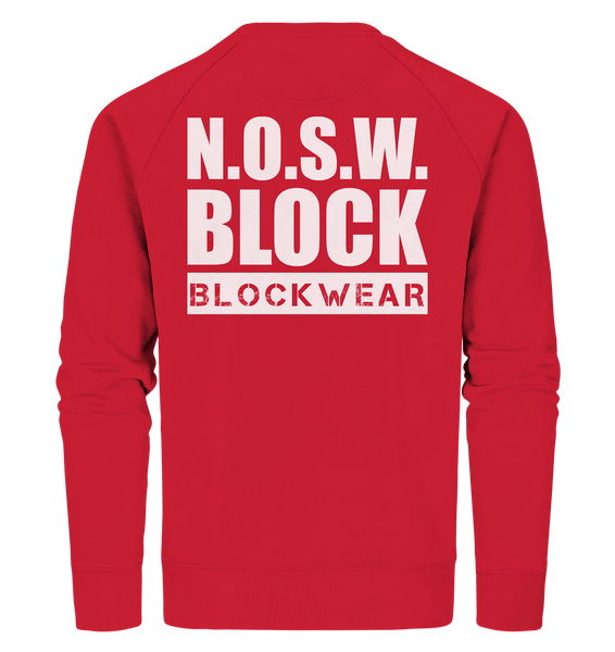 N.O.S.W. BLOCK Sweater "N.O.S.W. BLOCK BLOCKWEAR" Männer Organic Sweatshirt rot