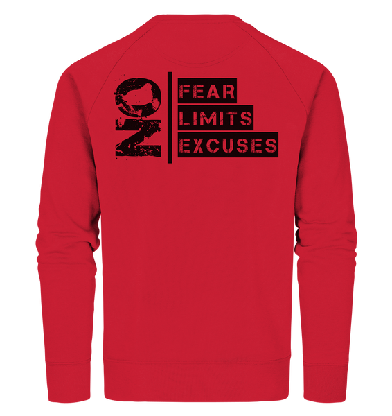 N.O.S.W. BLOCK Ultras Sweater "ULTRAS FOR REAL" beidseitig bedrucktes Männer Organic Sweatshirt rot