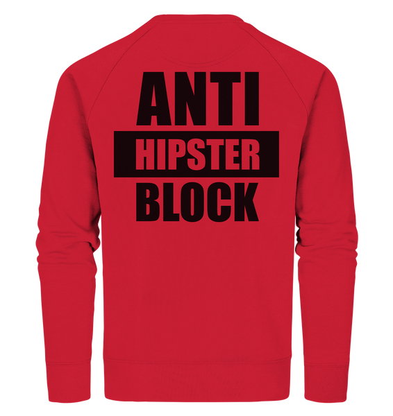 N.O.S.W. BLOCK Fanblock Sweater "ANTI HIPSTER BLOCK" Männer Organic Sweatshirt rot