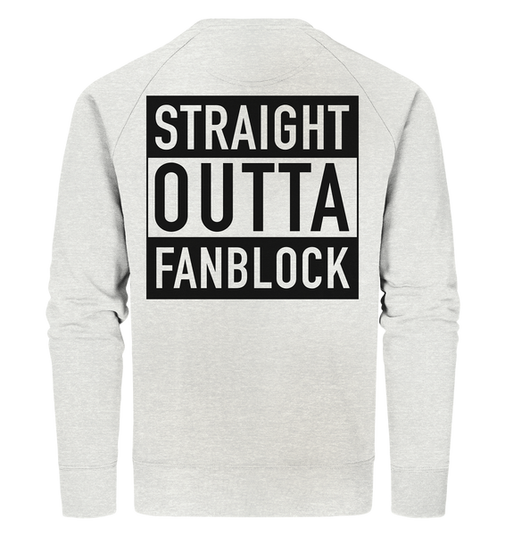 N.O.S.W. BLOCK Fanblock Sweater "STRAIGHT OUTTA FANBLOCK" Männer Organic Sweatshirt creme heather grau