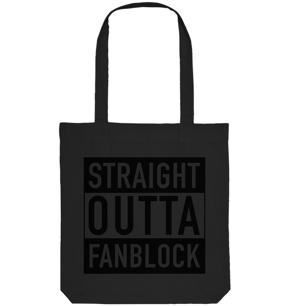 N.O.S.W. BLOCK Tote-Bag "STRAIGHT OUTTA FANBLOCK" Organic Baumwolltasche schwarz