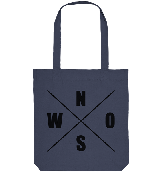 N.O.S.W. BLOCK Fanblock Tote-Bag "GO BIG OR GO HOME" Organic Baumwolltasche midnight blue