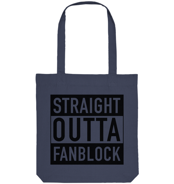 N.O.S.W. BLOCK Tote-Bag "STRAIGHT OUTTA FANBLOCK" Organic Baumwolltasche midnight blue