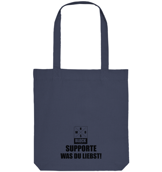 N.O.S.W. BLOCK Ultras Tote-Bag "ULTRA YOUTH GERMANY" Organic Baumwolltasche midnight blue