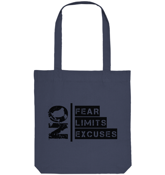 N.O.S.W. BLOCK Ultras Tote-Bag "ULTRAS FOR REAL" beidseitig bedruckte Organic Baumwolltasche midnight blue