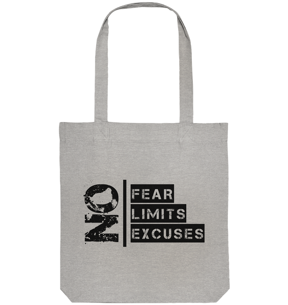 N.O.S.W. BLOCK Ultras Tote-Bag "ULTRAS FOR REAL" beidseitig bedruckte Organic Baumwolltasche heather grau