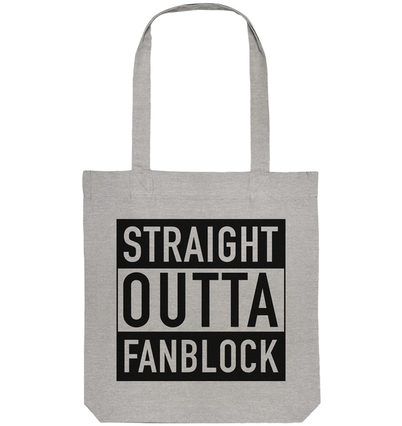 N.O.S.W. BLOCK Tote-Bag "STRAIGHT OUTTA FANBLOCK" Organic Baumwolltasche heather grau