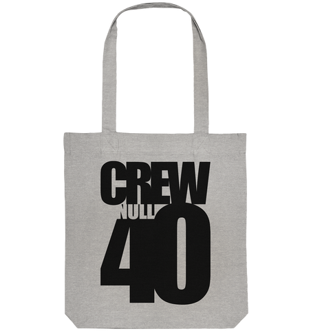 N.O.S.W. BLOCK Tote-Bag "CREW NULL04" beidseitig bedruckte Organic Baumwolltasche heather grau