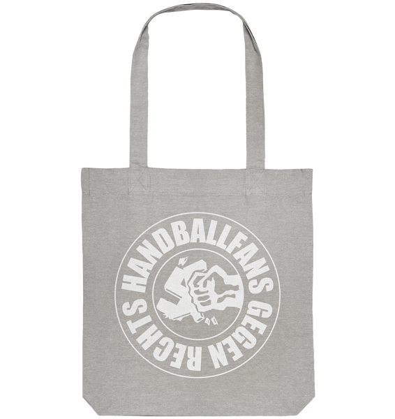 Gegen Rechts Tote-Bag "HANDBALLFANS GEGEN RECHTS" Organic Baumwolltasche heather grau