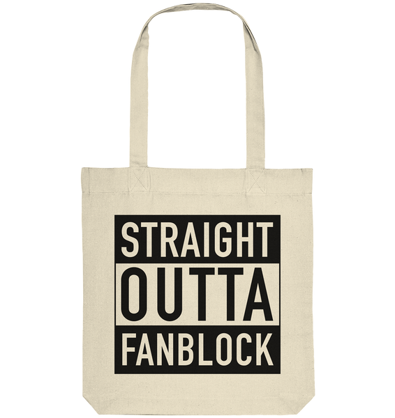N.O.S.W. BLOCK Tote-Bag "STRAIGHT OUTTA FANBLOCK" Organic Baumwolltasche natural