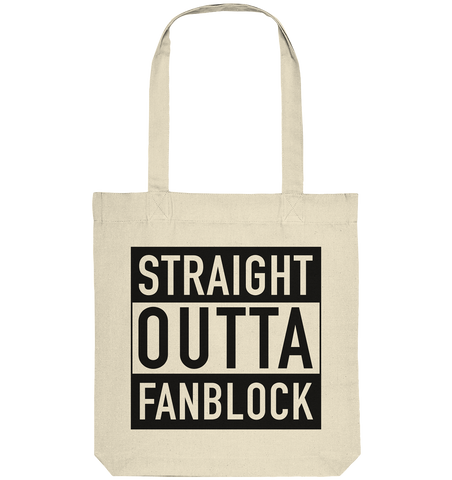 N.O.S.W. BLOCK Tote-Bag "STRAIGHT OUTTA FANBLOCK" Organic Baumwolltasche natural
