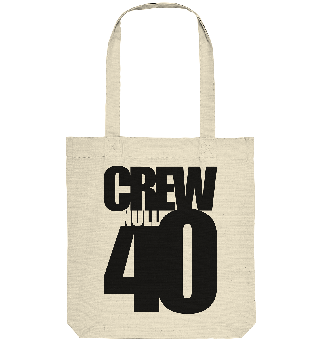 N.O.S.W. BLOCK Tote-Bag "CREW NULL04" beidseitig bedruckte Organic Baumwolltasche natural