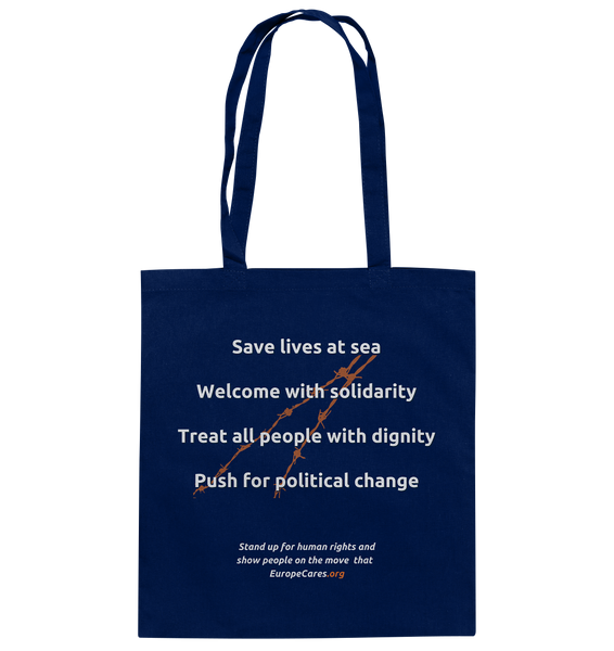 Europe Cares "Save lives at sea" Baumwolltasche navy