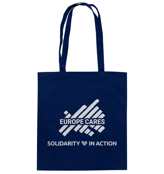Europe Cares "SOLIDARITY IN ACTION" Baumwolltasche navy