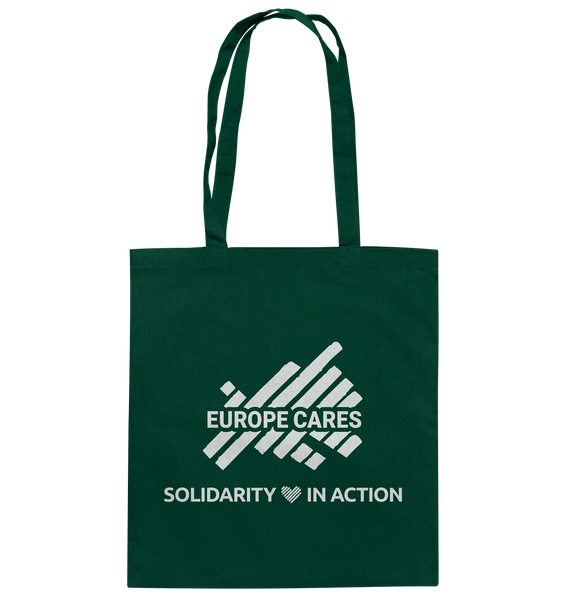 Europe Cares "SOLIDARITY IN ACTION" Baumwolltasche dunkelgrün