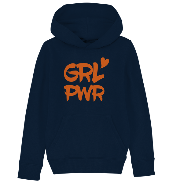 N.O.S.W. BLOCK Kids Hoodie "GRL PWR" Organic Kapuzenpullover navy