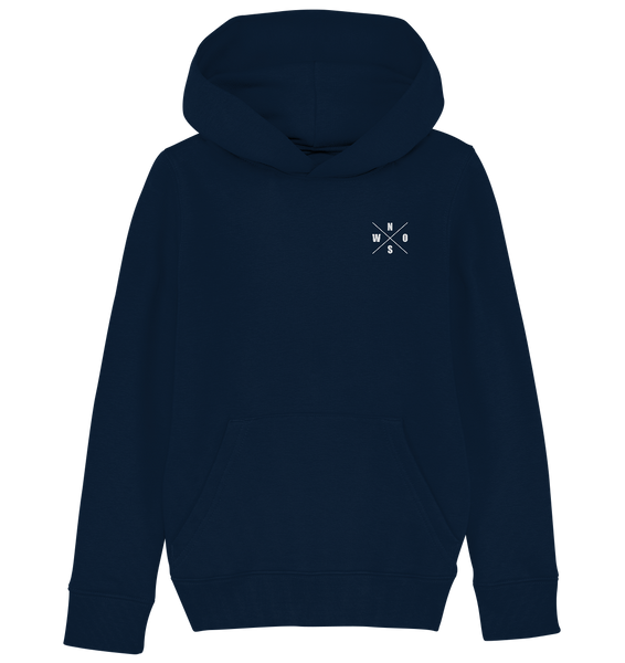 N.O.S.W. BLOCK Fanblock Hoodie "AGAINST MODERN FOOTBALL" beidseitig bedrucktes Kids UNISEX Organic Kapuzenpullover navy