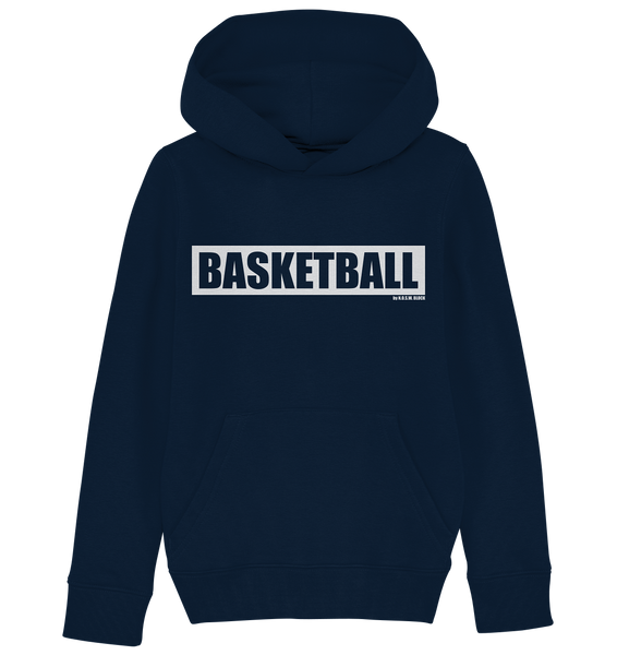 N.O.S.W. BLOCK Teamsport Hoodie "BASKETBALL" Kids UNISEX Organic Kapuzenpullover navy