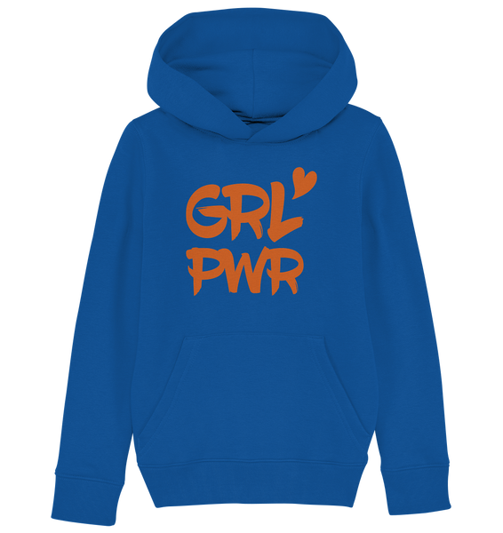 N.O.S.W. BLOCK Kids Hoodie "GRL PWR" Organic Kapuzenpullover blau