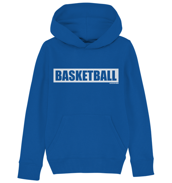 N.O.S.W. BLOCK Teamsport Hoodie "BASKETBALL" Kids UNISEX Organic Kapuzenpullover blau