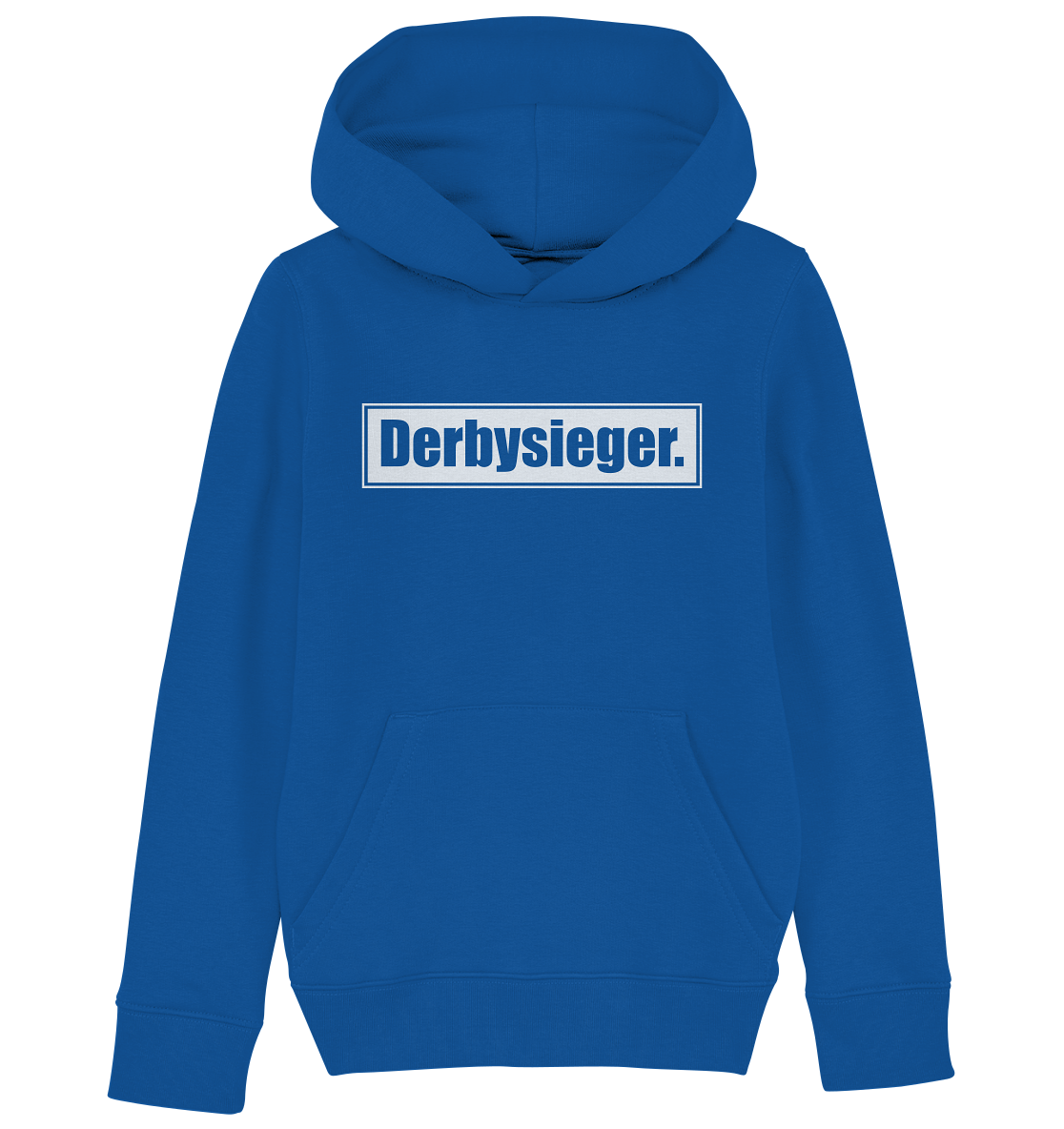 N.O.S.W. BLOCK Hoodie "Derbysieger." Kids UNISEX Organic Kapuzenpullover blau