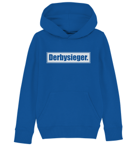 N.O.S.W. BLOCK Hoodie "Derbysieger." Kids UNISEX Organic Kapuzenpullover blau