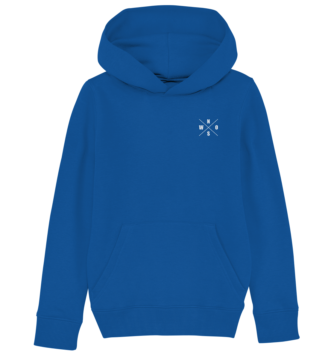 N.O.S.W. BLOCK Fanblock Hoodie "AGAINST MODERN FOOTBALL" beidseitig bedrucktes Kids UNISEX Organic Kapuzenpullover blau