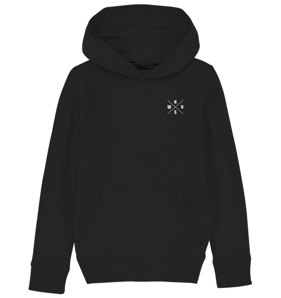 N.O.S.W. BLOCK Fanblock Hoodie "AGAINST MODERN FOOTBALL" beidseitig bedrucktes Kids UNISEX Organic Kapuzenpullover schwarz