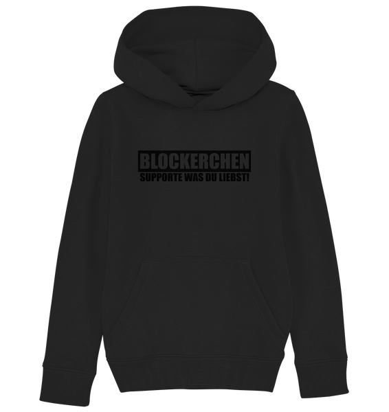 N.O.S.W. BLOCK Fanblock Hoodie "BLOCKERCHEN" Kids UNISEX Organic Kapuzenpullover schwarz