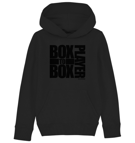 N.O.S.W. BLOCk Fanblock Hoodie "BOX TO BOX PLAYER" Kids UNISEX Organic Kapuzenpullover schwarz