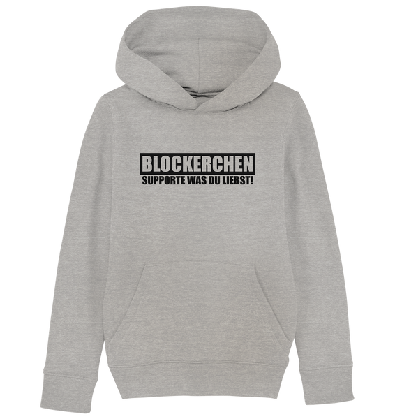 N.O.S.W. BLOCK Fanblock Hoodie "BLOCKERCHEN" Kids UNISEX Organic Kapuzenpullover heather grau