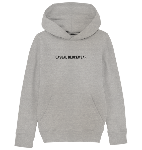 N.O.S.W. BLOCK Hoodie "CASUAL BLOCKWEAR" Kids UNISEX Organic Kapuzenpullover heather grau