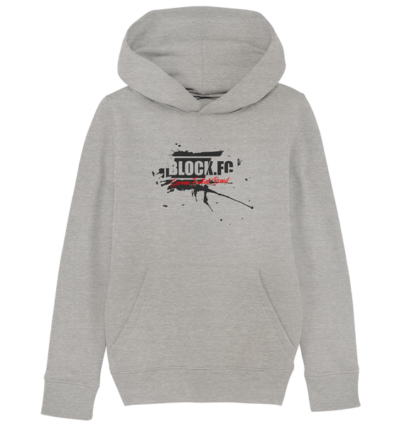 BLOCK.FC Hoodie "GERMAN FOOTBALL BRAND" Kids UNISEX Organic Kapuzenpullover heather grau