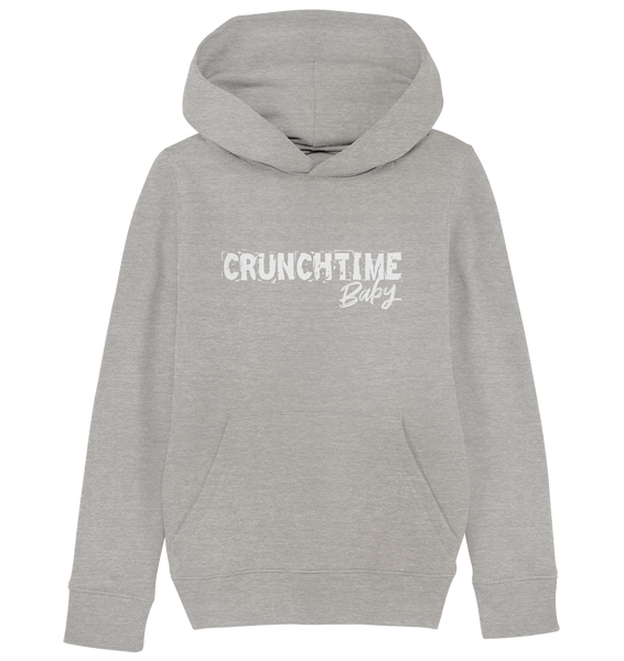 N.O.S.W. BLOCk Fanblock Hoodie "CRUNCHTIME Baby" Kids UNISEX Organic Kapuzenpullover heather grau