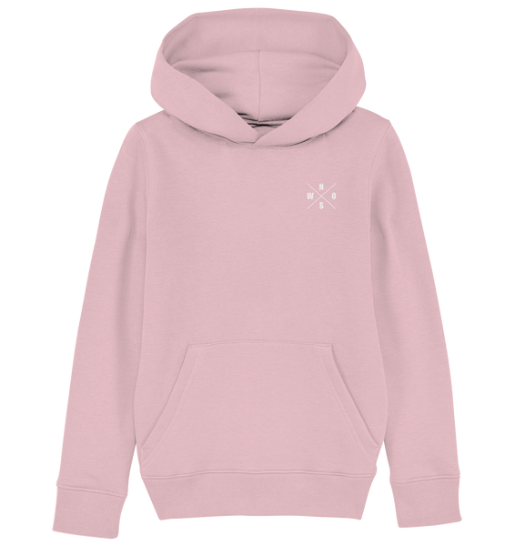 N.O.S.W. BLOCK Fanblock Hoodie "AGAINST MODERN FOOTBALL" beidseitig bedrucktes Kids UNISEX Organic Kapuzenpullover cotton pink