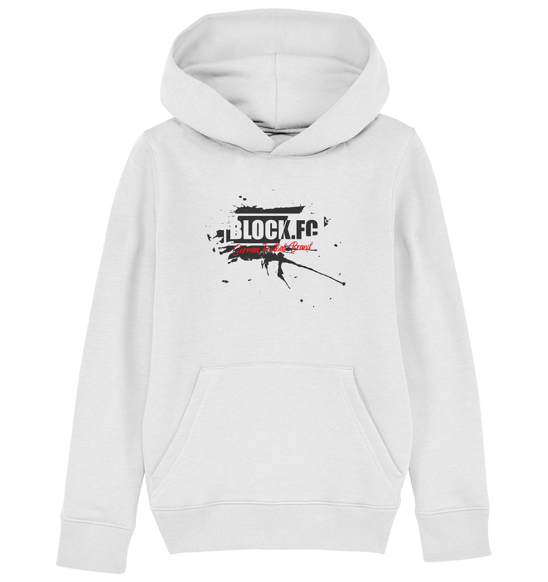 BLOCK.FC Hoodie "GERMAN FOOTBALL BRAND" Kids UNISEX Organic Kapuzenpullover weiss