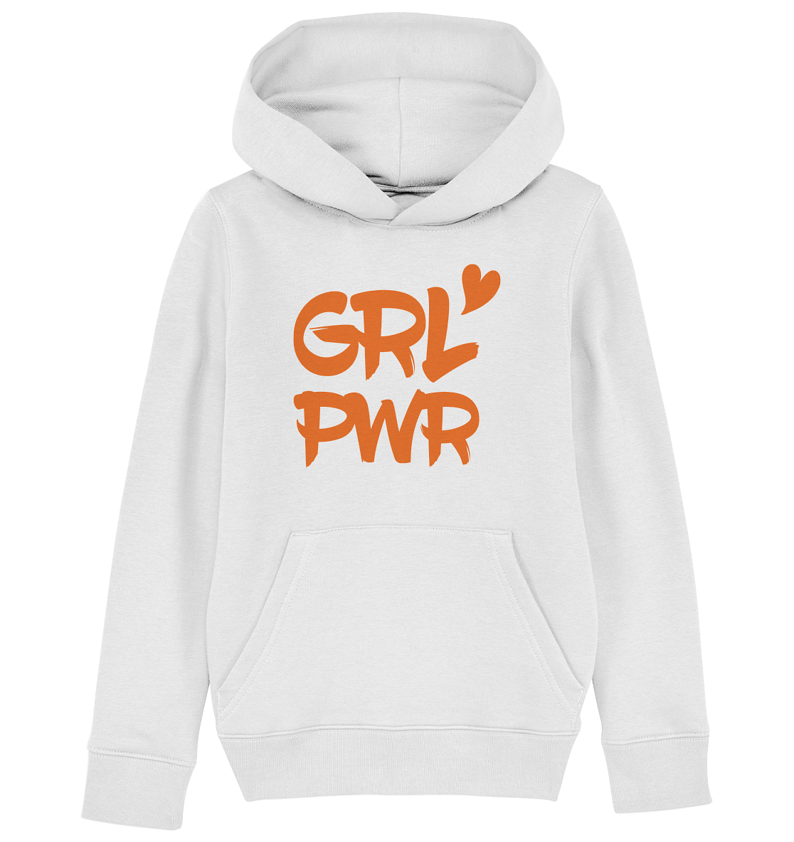 N.O.S.W. BLOCK Kids Hoodie "GRL PWR" Organic Kapuzenpullover weiss