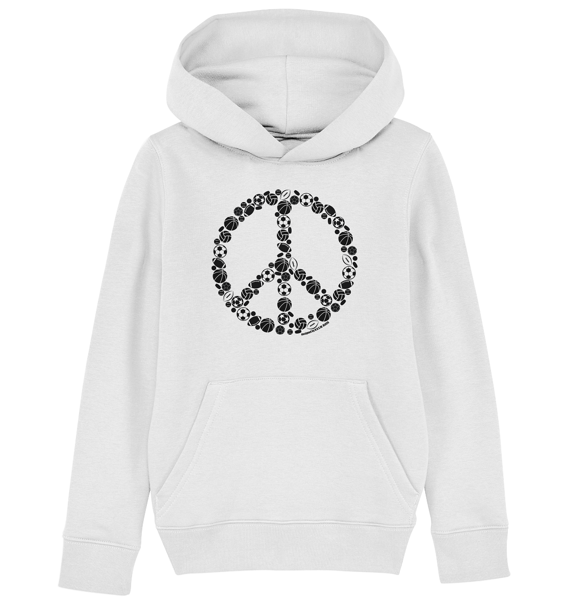 N.O.S.W. BLOCK Hoodie "SPORTS FOR PEACE" Kids Organic Kapuzenpullover weiss