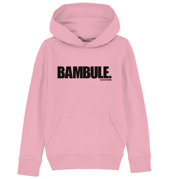 N.O.S.W. BLOCK Fanblock Hoodie "BAMBULE." Organic Kapuzenpullover cotton pink