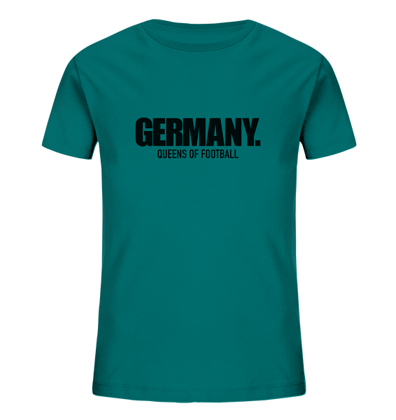 N.O.S.W. BLOCK Fanblock Shirt "GERMANY. QUEENS OF FOOTBALL" Kids Girls Organic T-Shirt ocean depth