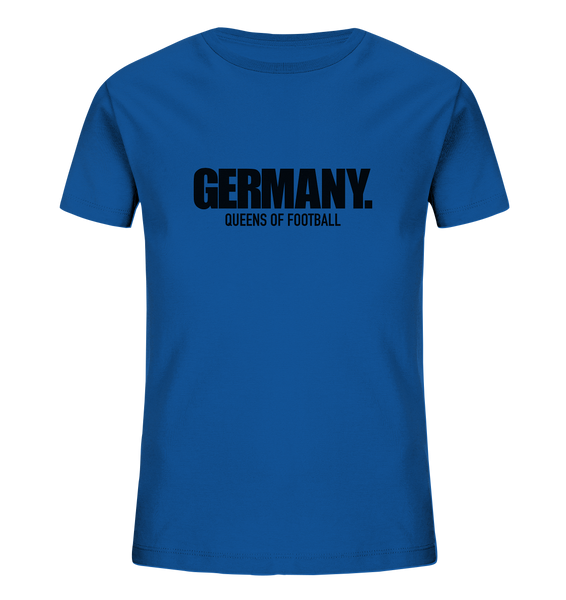 N.O.S.W. BLOCK Fanblock Shirt "GERMANY. QUEENS OF FOOTBALL" Kids Girls Organic T-Shirt blau