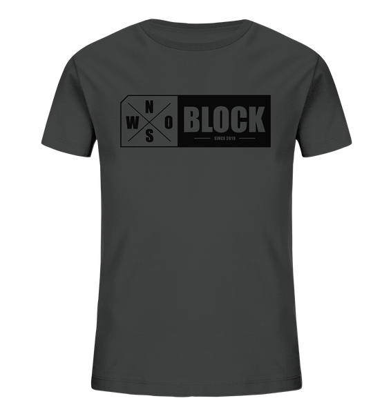 N.O.S.W. BLOCK Logo Shirt Kids UNISEX Organic T-Shirt anthrazit