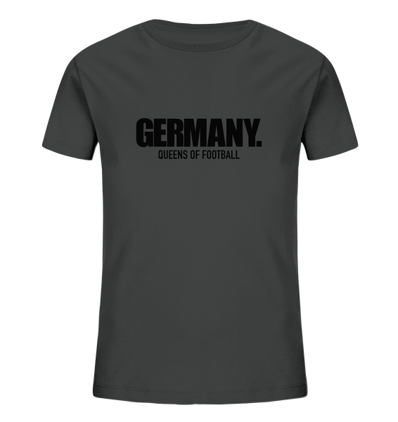 N.O.S.W. BLOCK Fanblock Shirt "GERMANY. QUEENS OF FOOTBALL" Kids Girls Organic T-Shirt anthrazit