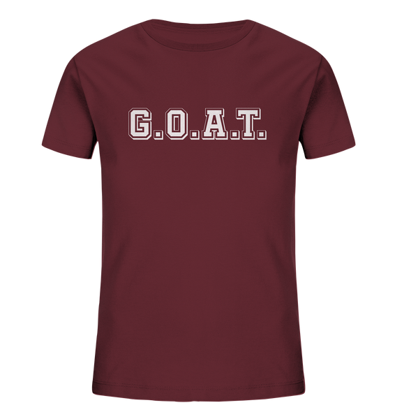 N.O.S.W. BLOCK Kids T-Shirt „G.O.A.T.“ – burgundy