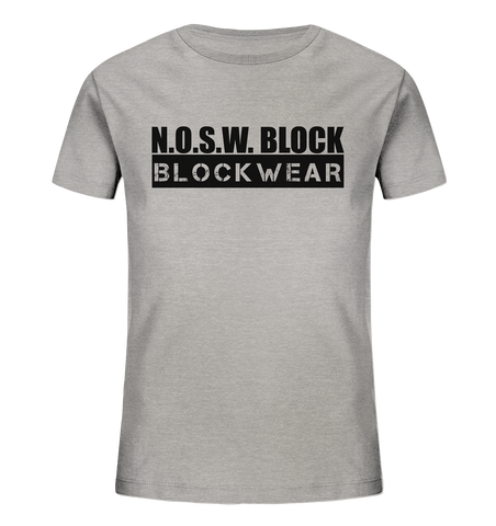 N.O.S.W. BLOCK Shirt "BLOCKWEAR" Kids UNISEX Organic T-Shirt heather grau