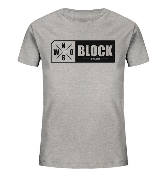 N.O.S.W. BLOCK Logo Shirt Kids UNISEX Organic T-Shirt heather grau