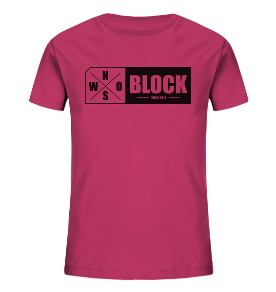 N.O.S.W. BLOCK Logo Shirt Kids UNISEX Organic T-Shirt himbeere