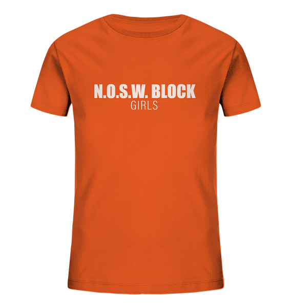 N.O.S.W. BLOCK Shirt "N.O.S.W. BLOCK GIRLS" Kids Girls Organic T-Shirt orange