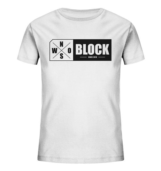 N.O.S.W. BLOCK Logo Shirt Kids UNISEX Organic T-Shirt weiss