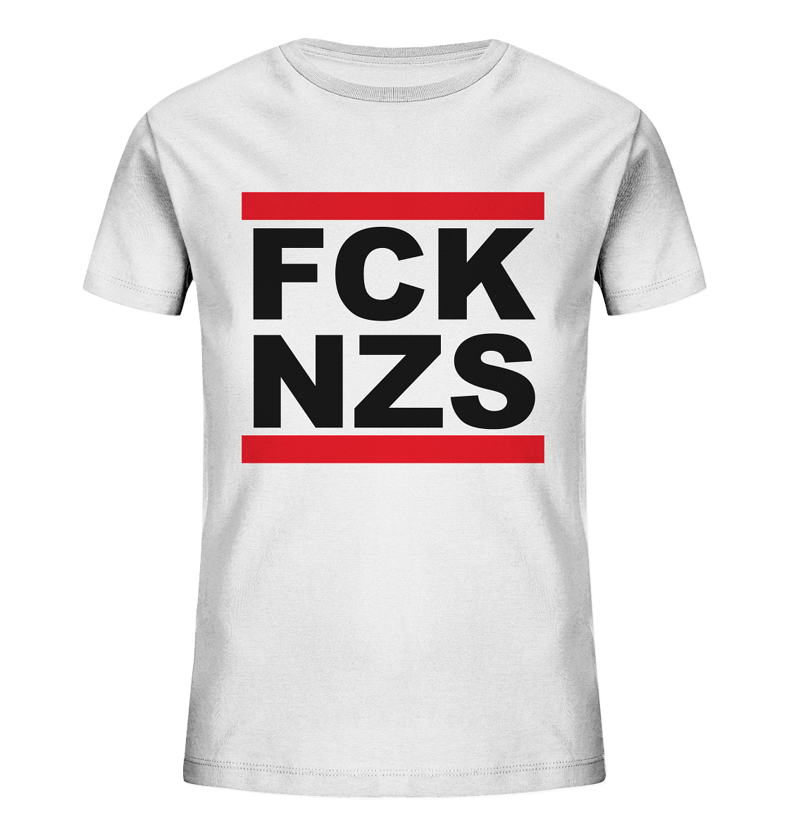 N.O.S.W. BLOCK Gegen Rechts Shirt "FCK NZS" Kids Organic T-Shirt weiss